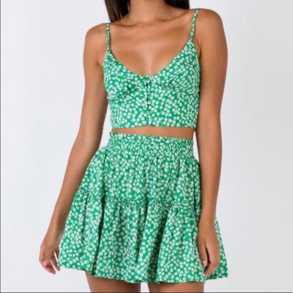 Princess Polly Green Floral Shah Set